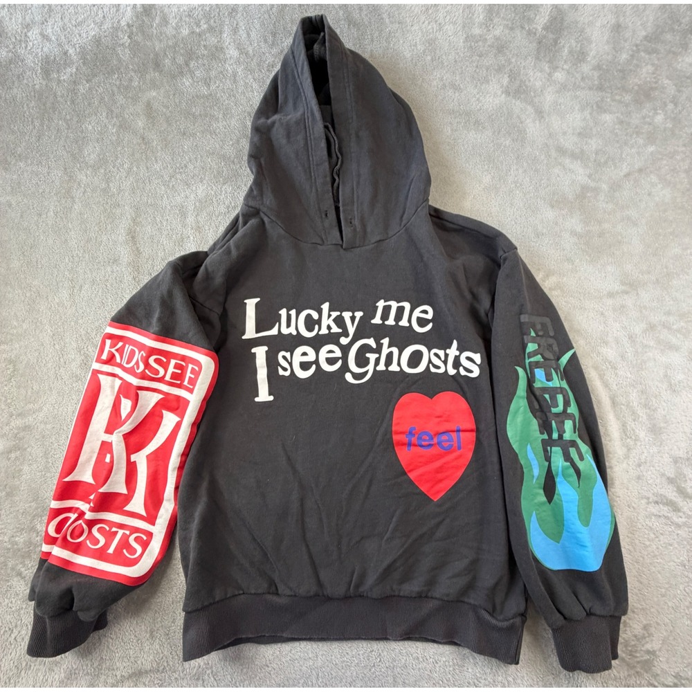 Kanye West Kids See Ghosts Hoodie Mens Medium Black Camp Flog Gnaw Lucky Me